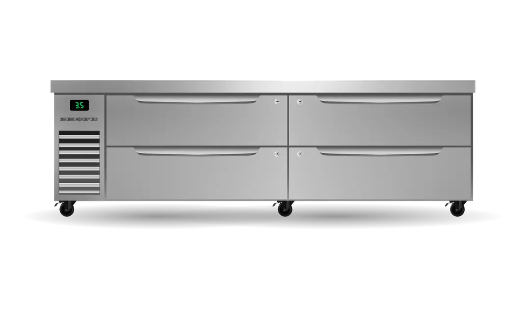 Four Drawer, Two Bay, ChefBase GN 2/1 Fridge