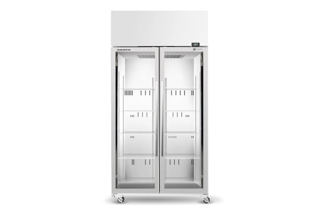 TME1000N-A 2 Glass Door Display or Storage Fridge